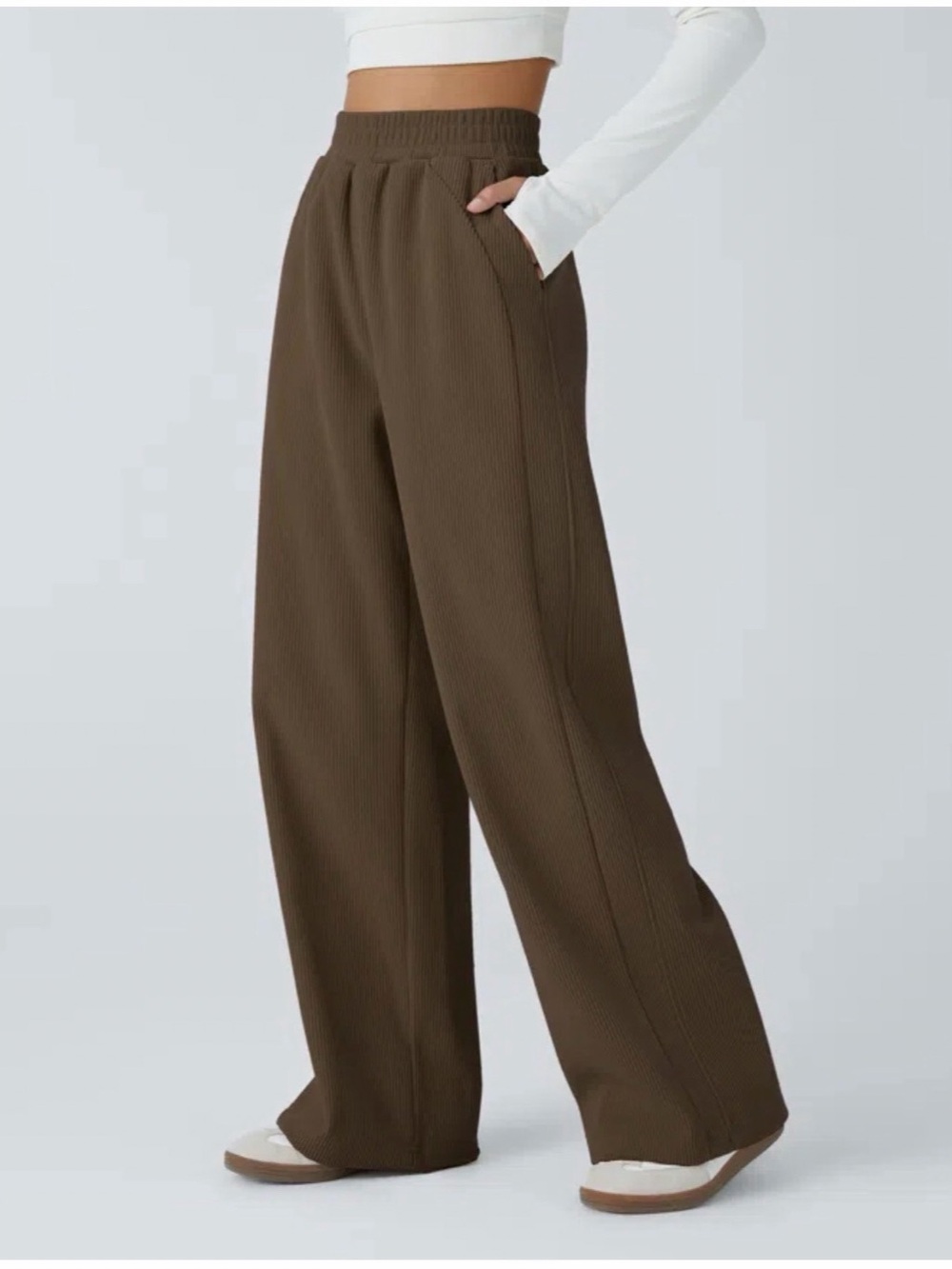 Halara High Waisted Pocket Straight Leg Baggy Mop Corduroy Casual Pants XL